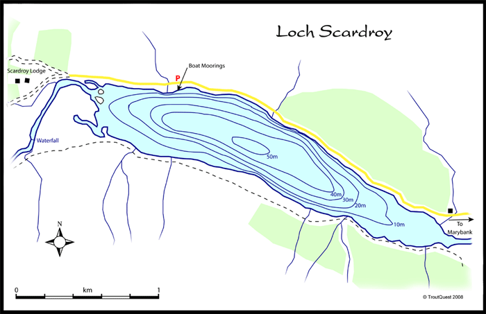 brown trout fishing on the river conon, map of loch scardroy