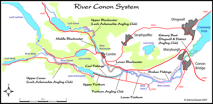 river conon salmon fishing map